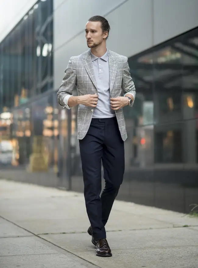 Formal Grey Blazer and Black Pants