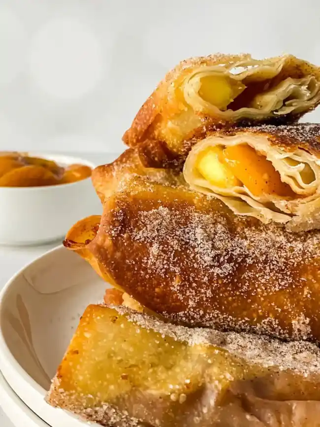 Peach Cobbler Egg Rolls