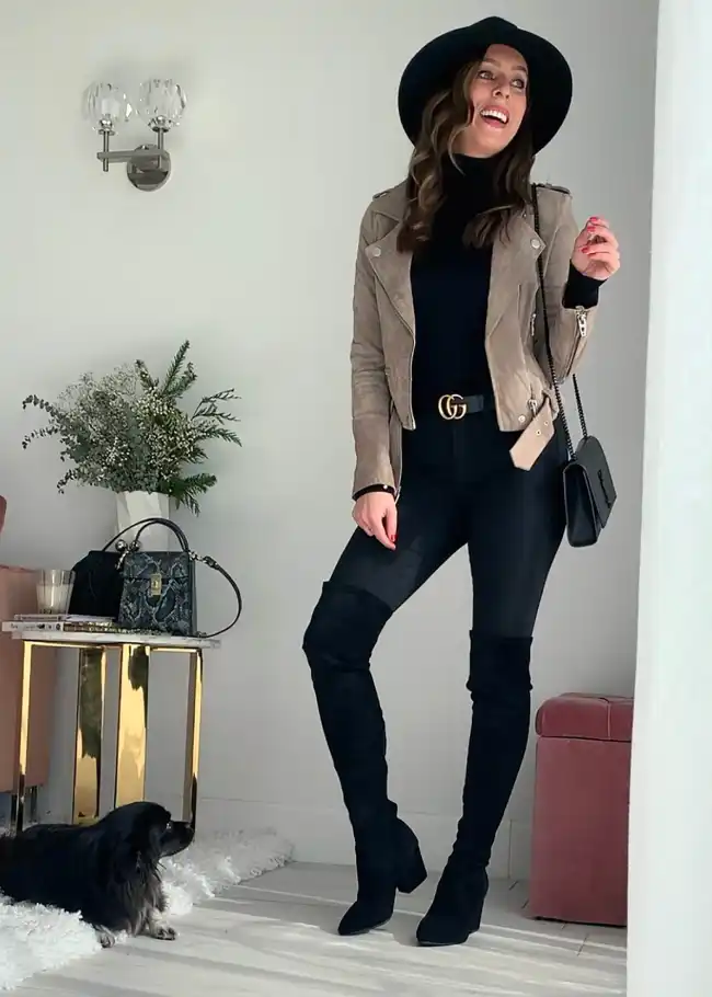 black boots with jeans