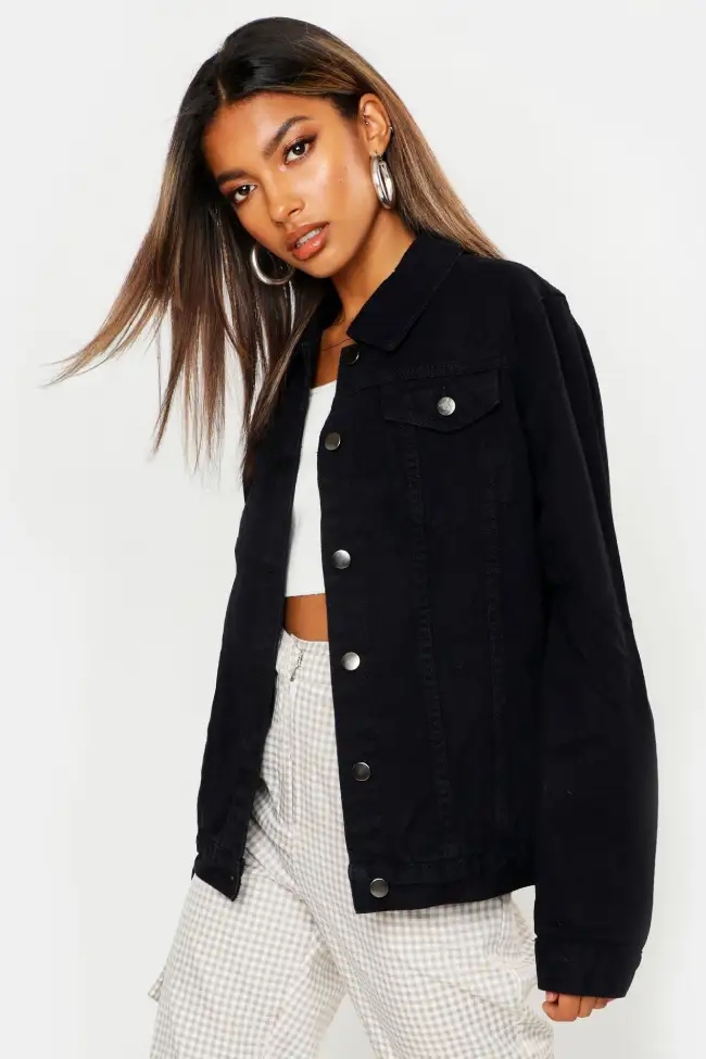 black jean jacket for a casual look