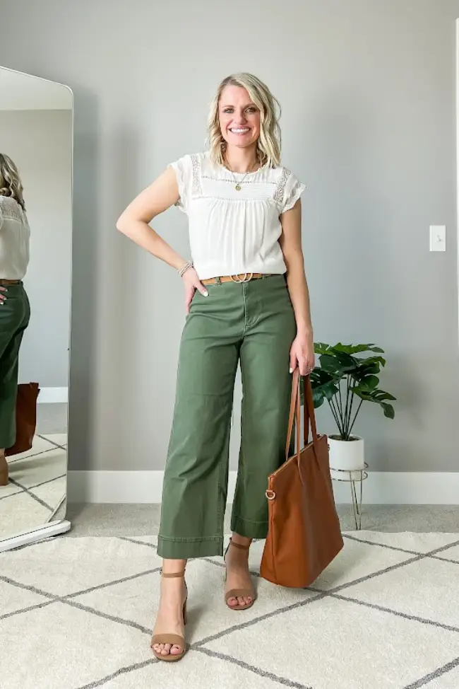 green pants for a formal occasion