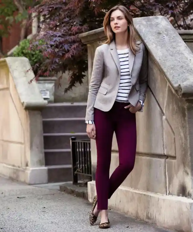 style maroon pants for work