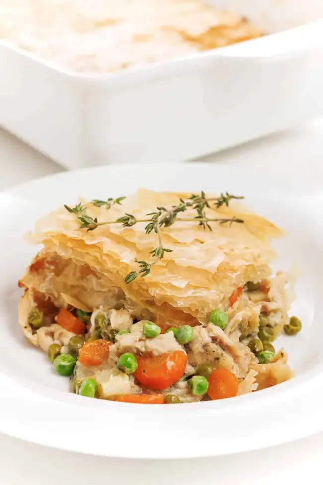 Chicken Pot Pie with Phyllo Dough Crust